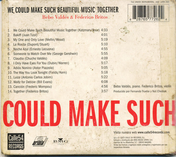 Bebo Valdés & Federico Britos : We Could Make Such Beautiful Music Together (CD, Album)