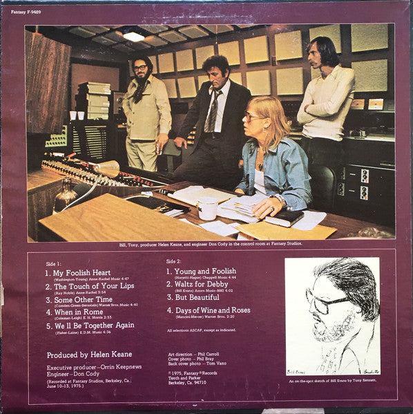 Tony Bennett / Bill Evans : The Tony Bennett Bill Evans Album (LP, Album, RE)