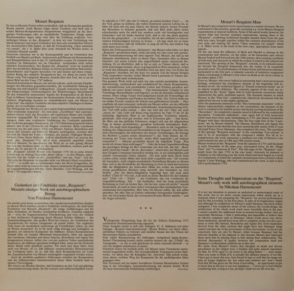 Wolfgang Amadeus Mozart, Rachel Yakar, Ortrun Wenkel, Kurt Equiluz, Robert Holl, Konzertvereinigung Wiener Staatsopernchor, Concentus Musicus Wien, Nikolaus Harnoncourt : Requiem (LP)