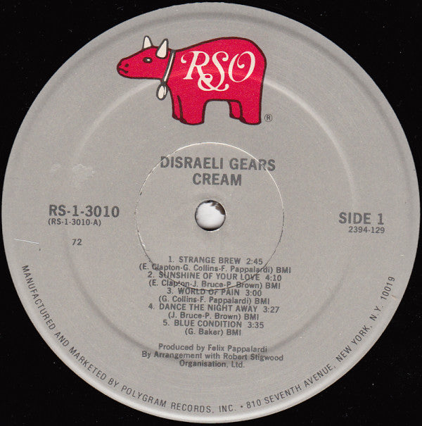 Cream (2) : Disraeli Gears (LP, Album, RE, 72 )