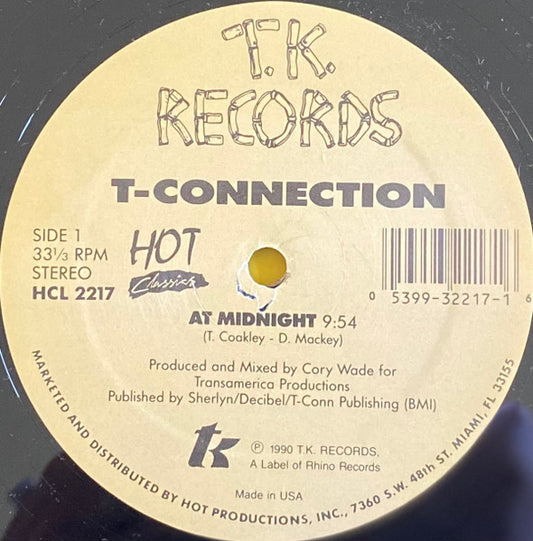 T-Connection - At Midnight / Playin' Games vinyl record, 12" (Very Good Plus (VG+)) | Lulo Records