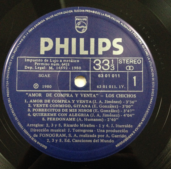 Los Chichos : Amor De Compra Y Venta (LP, Album)