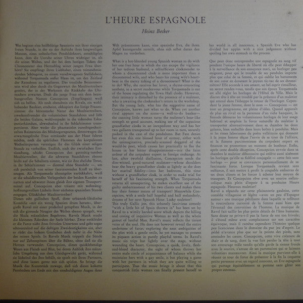 Maurice Ravel, Orchestre National De France • Lorin Maazel : L´Heure Espagnole (LP, RP)