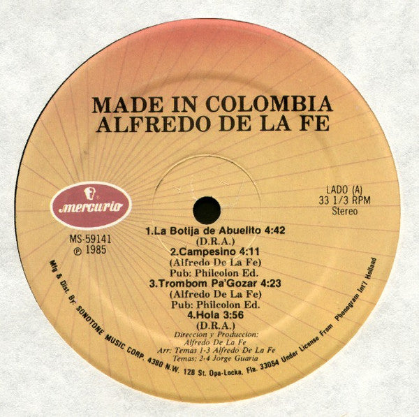 Alfredo De La Fé : Made In Colombia (LP)