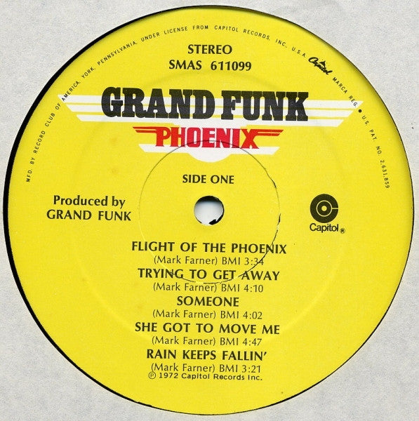 Grand Funk Railroad : Phoenix (LP, Album, Club, Sup)