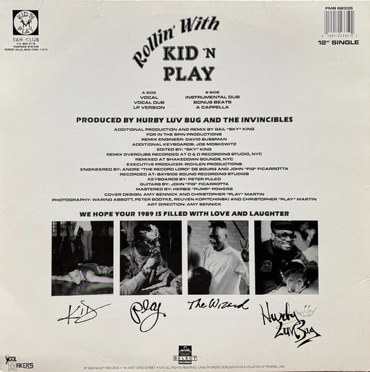 Kid 'N' Play - Rollin' With Kid 'N Play vinyl record, 12" (Very Good Plus (VG+)) | Lulo Records