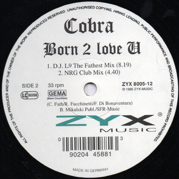 Cobra : Born 2 Love U (12")