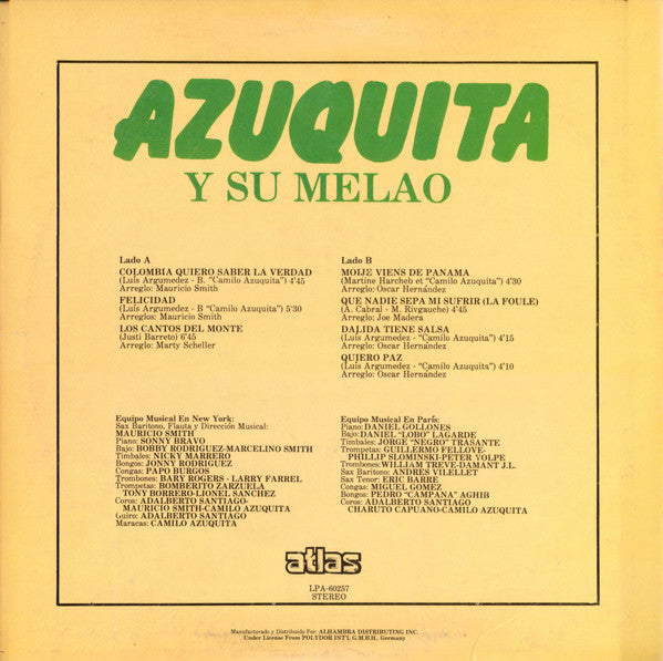 Azuquita Y Su Melao : Salsa International (LP, Album)