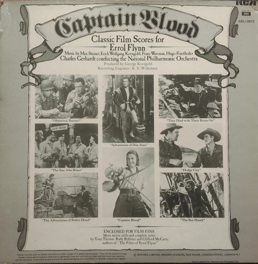 Charles Gerhardt, National Philharmonic Orchestra - Captain Blood — Classic Film Scores For Errol Flynn vinyl record, LP (Near Mint (NM or M-)) | Lulo Records