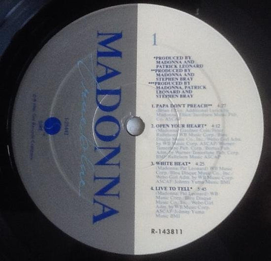 Madonna : True Blue (LP, Album, Club)