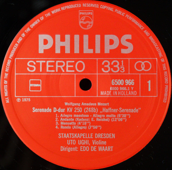 Wolfgang Amadeus Mozart, Staatskapelle Dresden, Edo De Waart : "Haffner" Serenade, K.250 / March In D, K.249 (LP, Album)