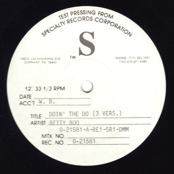 Betty Boo : Doin' The Do (12", TP)