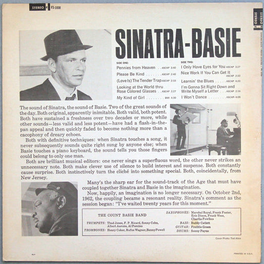 Frank Sinatra - Count Basie : Sinatra - Basie (LP, Album, RE, Spe)