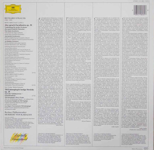 Richard Strauss – Michel Schwalbé, Berliner Philharmoniker, Herbert von Karajan : Also Sprach Zarathustra / Till Eulenspiegel (LP, Comp, RM)