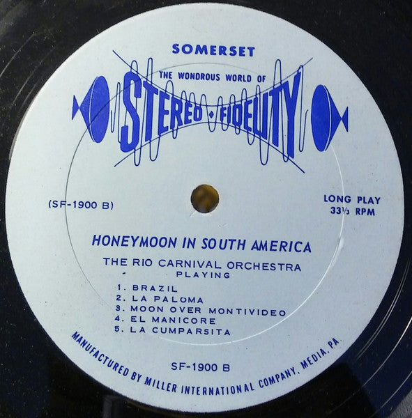 The Rio Carnival Orchestra : Honeymoon In South America (LP, Album)