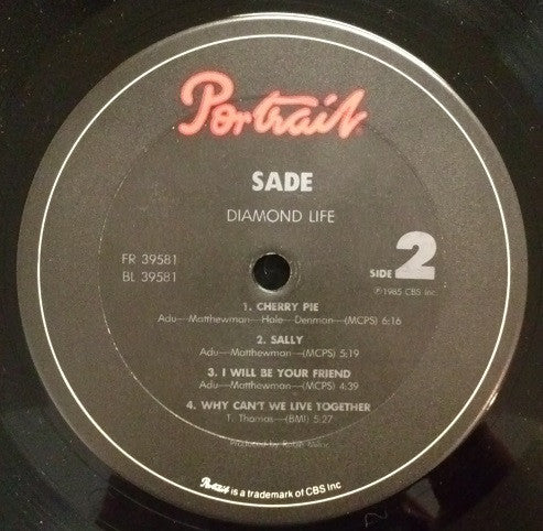Sade : Diamond Life (LP, Album, RP, Car)