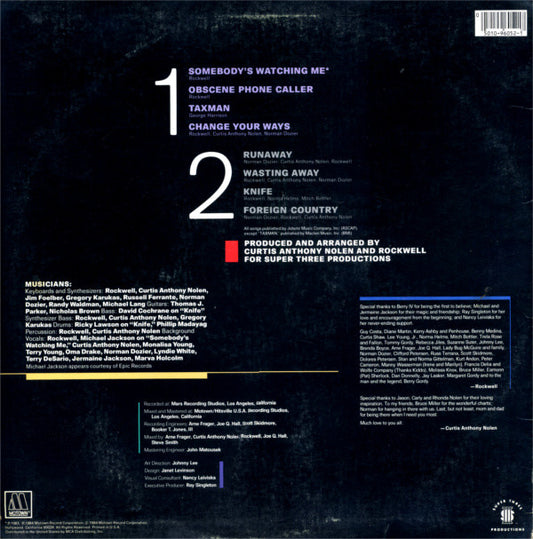 Rockwell : Somebody's Watching Me (LP, Album, SRP)