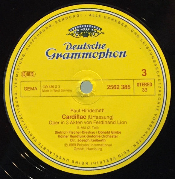 Paul Hindemith, Dietrich Fischer-Dieskau, Leonore Kirschstein, Donald Grobe, Karl Kohn, Kölner Rundfunk-Sinfonie-Orchester And Kölner Rundfunkchor, Joseph Keilberth : Cardillac (2xLP, RE, Gat)
