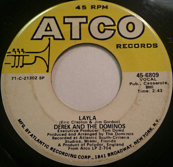 Derek & The Dominos : Layla (7", Single, SP )