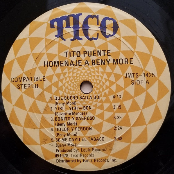 Tito Puente : Homenaje A Beny (LP, Album)