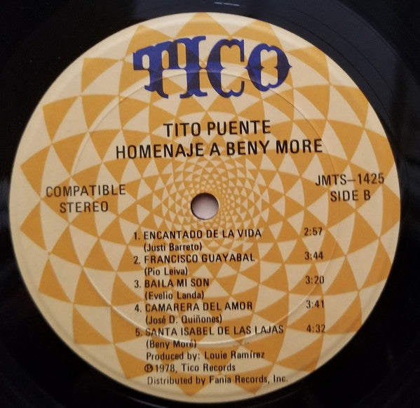 Tito Puente : Homenaje A Beny (LP, Album)