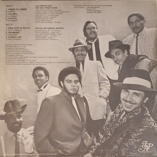 Los Amigos (9) And The Bad Street Boys Featured Vocalist: Frankie Morales, Eddie Iglesias : Cheek To Cheek / Pegaito (LP, Album)