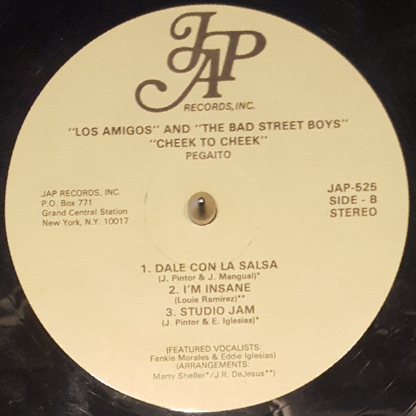 Los Amigos (9) And The Bad Street Boys Featured Vocalist: Frankie Morales, Eddie Iglesias : Cheek To Cheek / Pegaito (LP, Album)