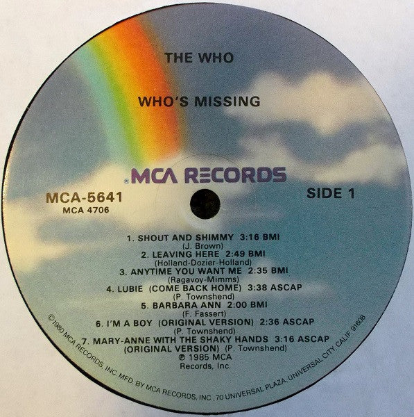 The Who : Who's Missing (LP, Comp, RM, Glo)