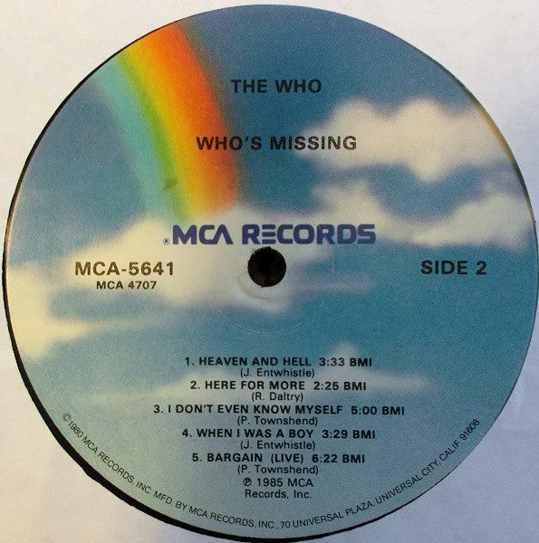 The Who : Who's Missing (LP, Comp, RM, Glo)