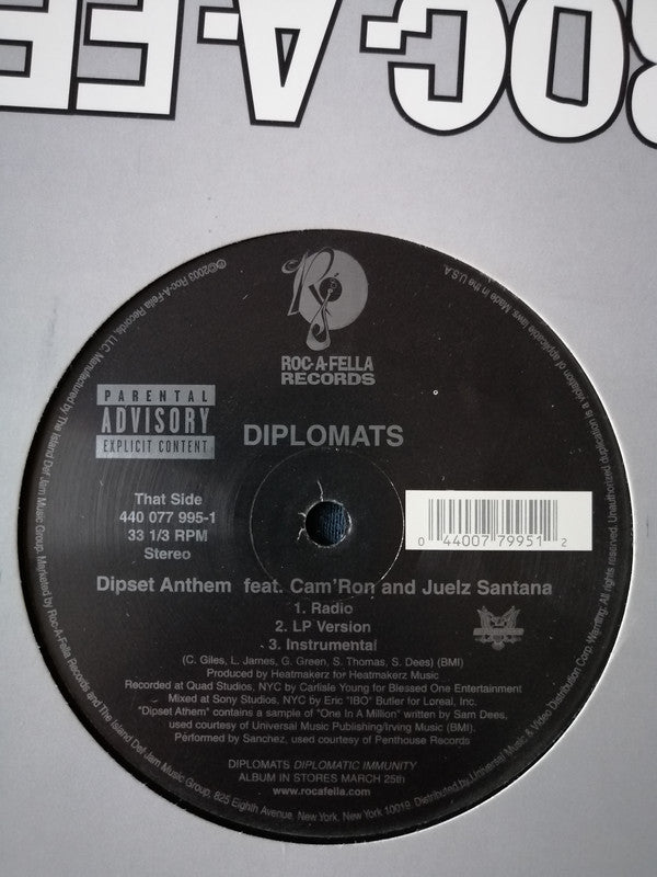 The Diplomats : Dipset Anthem / What's Really Good (12")