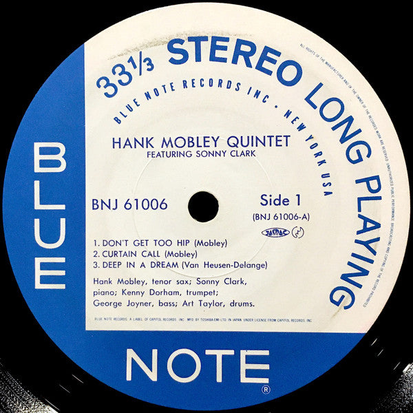 The Hank Mobley Quintet Featuring Sonny Clark : Hank Mobley Quintet Featuring Sonny Clark (LP, Album, Ltd)