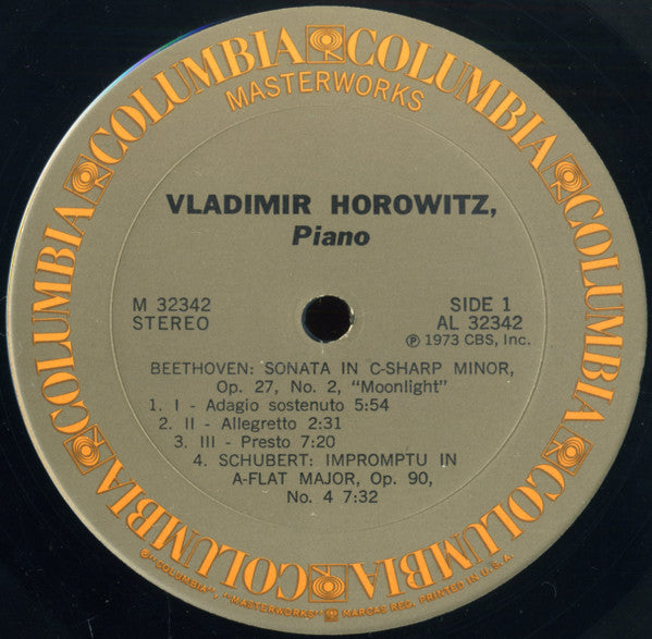 Vladimir Horowitz - Ludwig van Beethoven / Franz Schubert : Moonlight Sonata / Impromptus (LP, Album)
