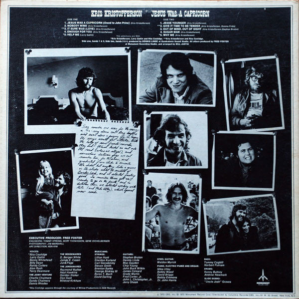 Kris Kristofferson : Jesus Was A Capricorn (LP, Album, RE)