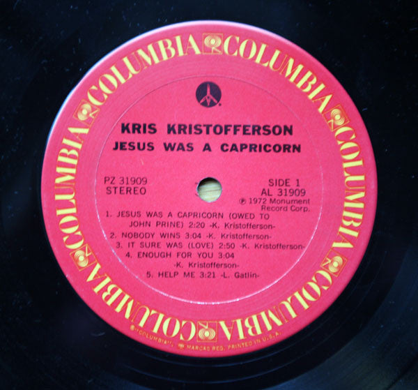 Kris Kristofferson : Jesus Was A Capricorn (LP, Album, RE)