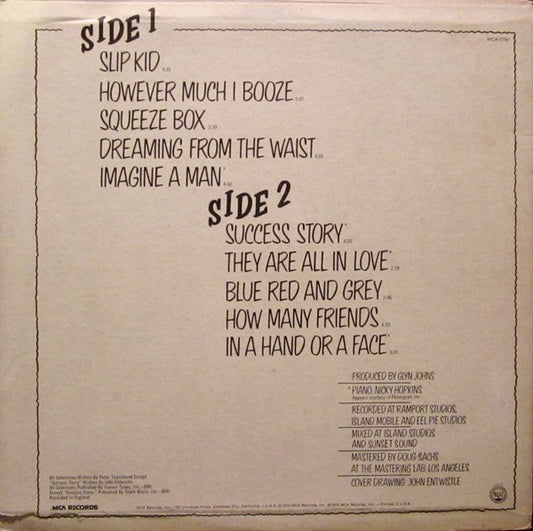 The Who - The Who By Numbers vinyl record, LP (Very Good Plus (VG+)) | Lulo Records