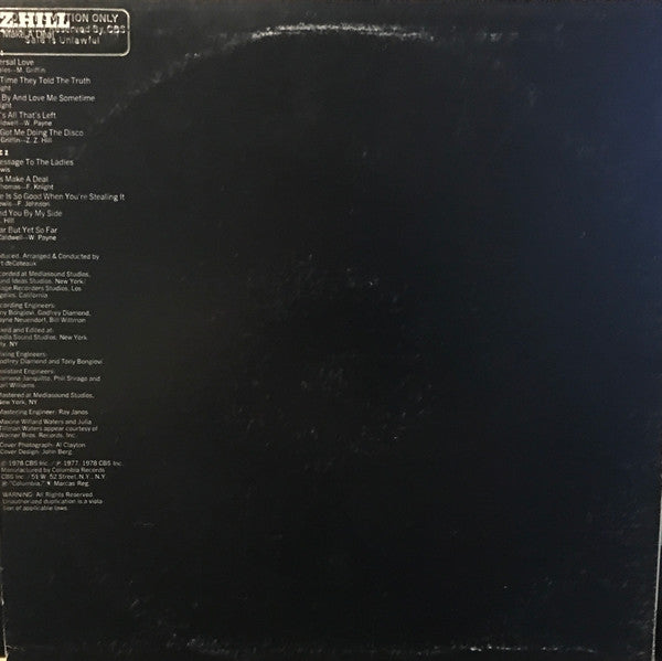 Z.Z. Hill : Let's Make A Deal (LP, Album, Promo)