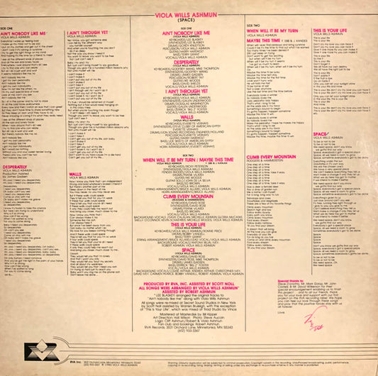 Viola Wills : Space (LP, Album)