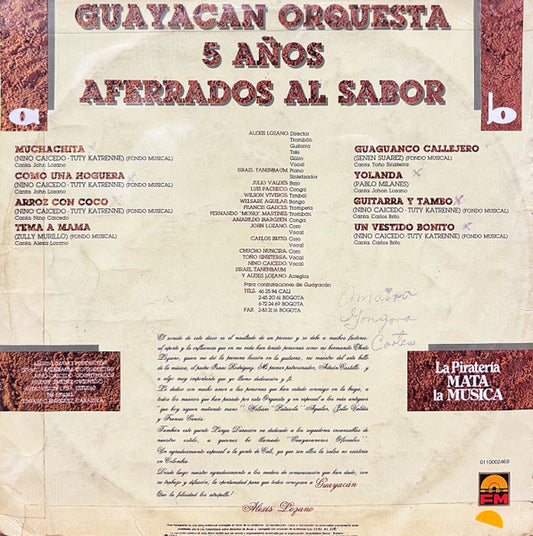 Guayacán Orquesta : 5 Años Aferrados Al Sabor (LP, Album)