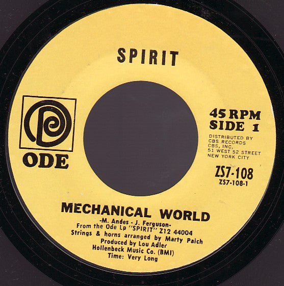 Spirit (8) : Mechanical World (7", Single, Styrene, Ter)