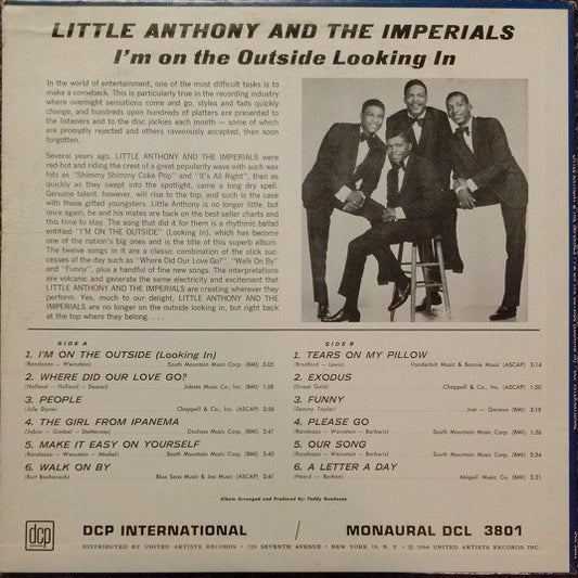 Little Anthony & The Imperials - I'm On The Outside (Looking In) vinyl record, LP (Very Good Plus (VG+)) | Lulo Records
