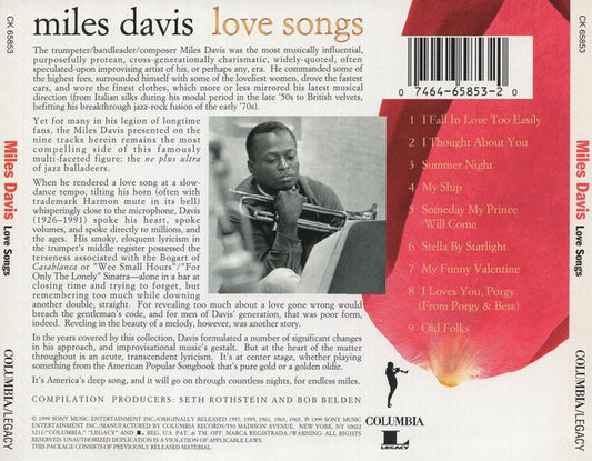 Miles Davis - Love Songs vinyl record, CD (Mint (M)) | Lulo Records