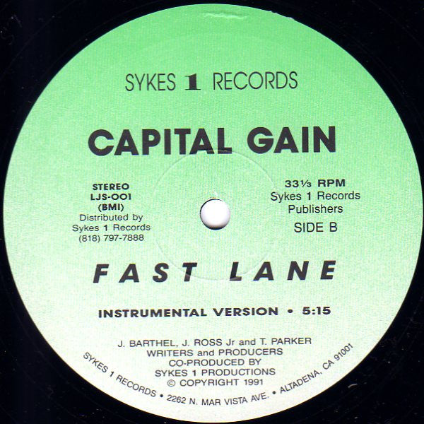 Capital Gain : Fast Lane (12")