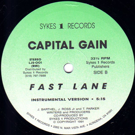 Capital Gain - Fast Lane vinyl record, 12" (Near Mint (NM or M-)) | Lulo Records