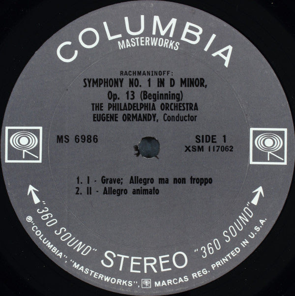 Eugene Ormandy, The Philadelphia Orchestra, Sergei Vasilyevich Rachmaninoff : Symphony No. 1 (LP, Album)