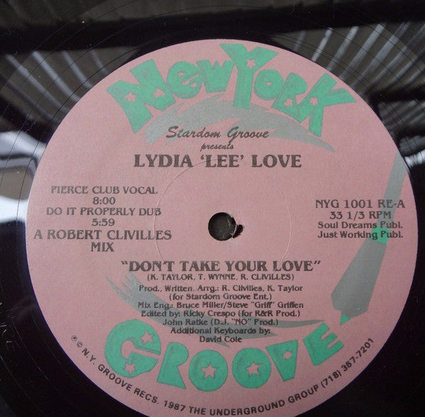 Stardom Groove Presents Lydia Lee Love : Don't Take Your Love (12")