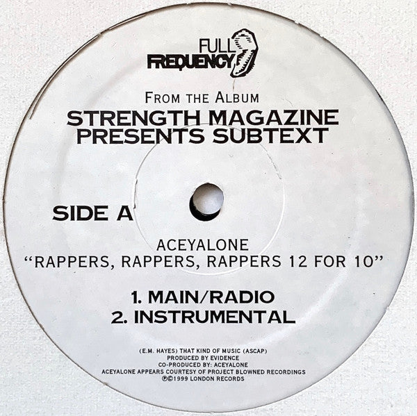 Aceyalone / Dilated Peoples : Rappers, Rappers, Rappers 12 For 10 / Strength (12")