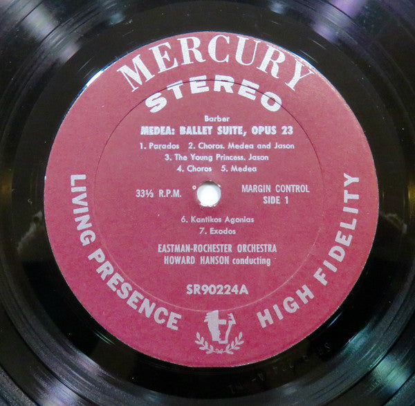Samuel Barber, Howard Hanson, Eastman-Rochester Orchestra : Medea / Capricorn Concerto For Flute, Oboe, Trumpet And Strings (LP)