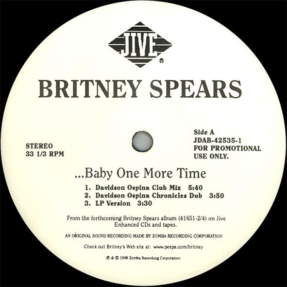 Britney Spears : ...Baby One More Time (12", Promo)