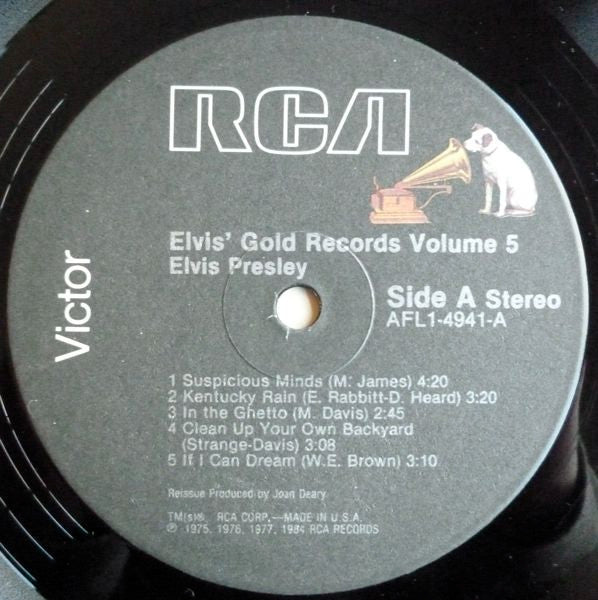 Elvis Presley : Elvis' Gold Records Volume 5 (LP, Comp, Ind)