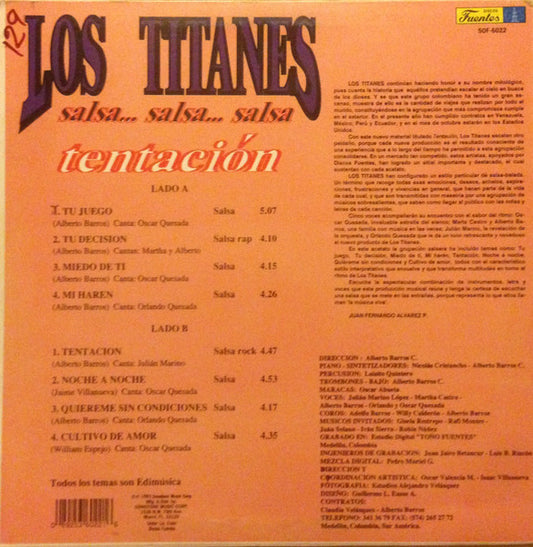 Los Titanes : TentaciĂłn (LP, Album)